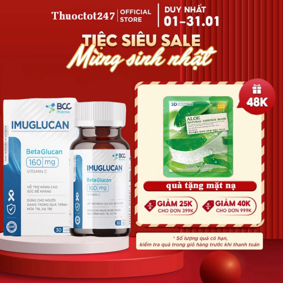 Viên uống Imuglucan hỗ trợ nâng cao hệ miễn dịch tự nhiên (30 viên)