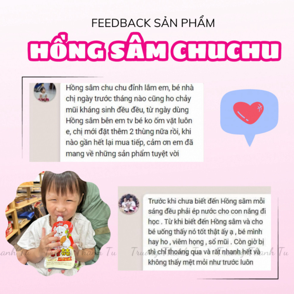 Nước Hồng Sâm Chuchu (Chu Chu) Hàn Quốc Cho Bé Giúp Bé Ăn Ngon Ngủ Ngon, Tăng Đề Kháng
