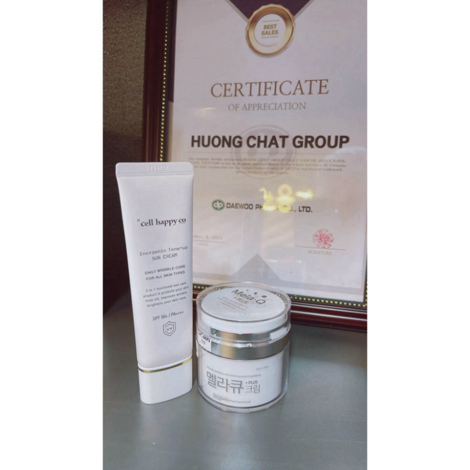 Kem Chống Nắng Cell Happy Co 3in1 50 ml Làm Trắng - Chống Nắng - Cải Thiện Nếp Nhăn - Chống Kích Ứng Da