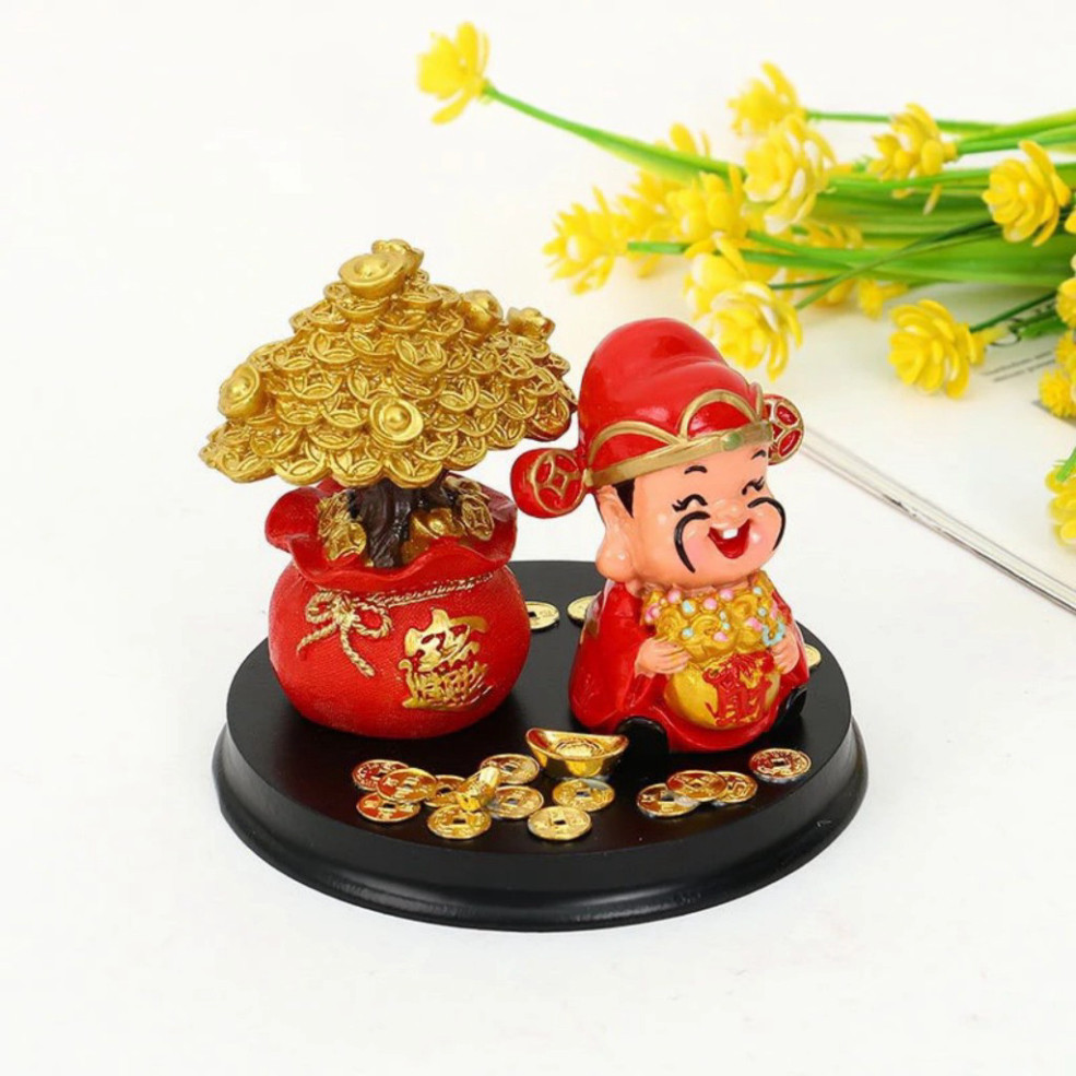 Tượng Thần Tài Hũ Vàng Mang Lại Tài Lộc Cho Nhà Bình An - Hũ Vàng Thần Tài Mini Để Bàn Trang Trí Tết