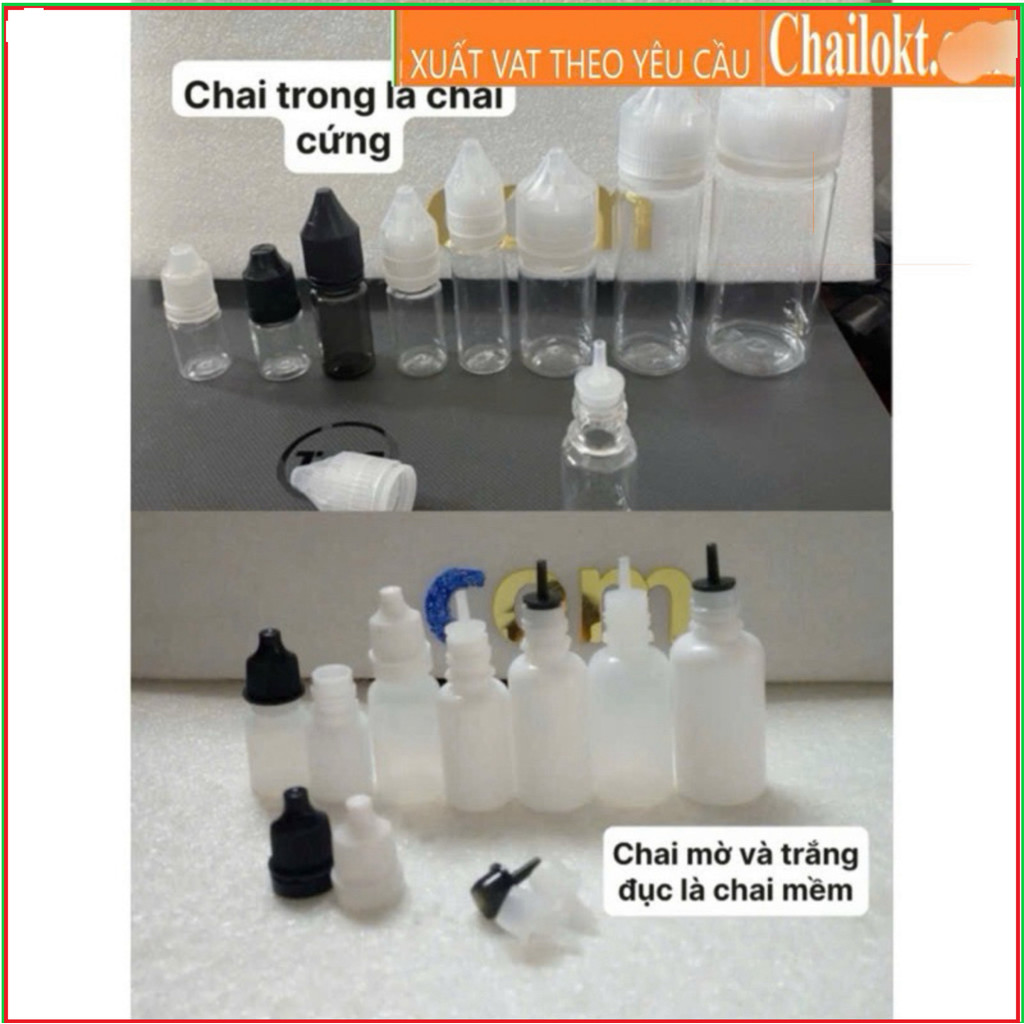 SET 10sp_ Chai chiết tinh dầu mực xăm 5ml 10ml 15ml 20ml 30ml 50ml 100ml chai chiết mĩ phẩm, chai ch