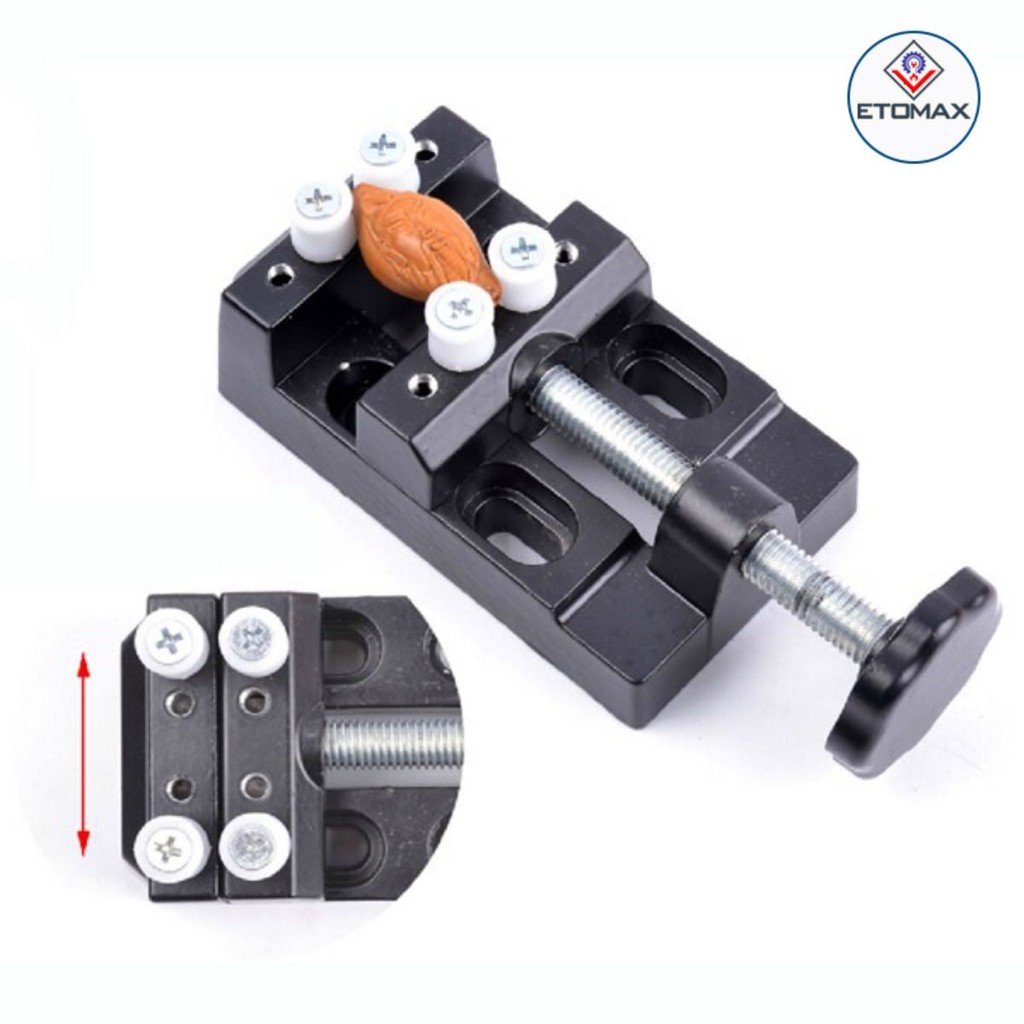 Ê tô mini V3, có chân bo góc kẹp vật tròn cạnh