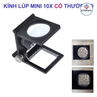 Kính lúp mini 10X có thước đo chia vạch mm