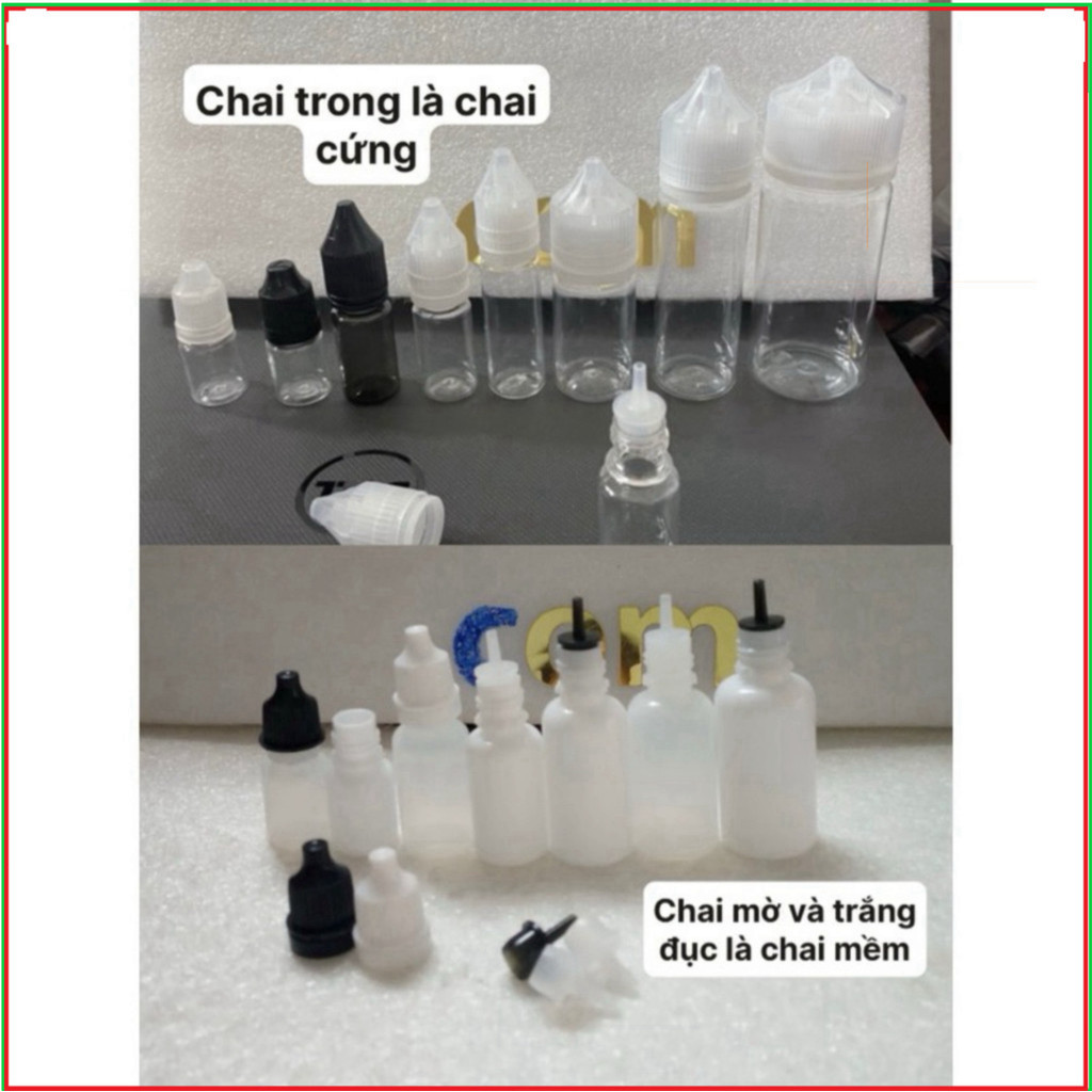 Set 10sp_[GIÁ SỈ] Lọ chiết mực xăm 5ml 10ml 15ml 20ml 30ml 50ml 100ml. lọ đựng tinh dầu, lọ đựng mực