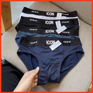 Combo 5 quần lót tam giác icon, sịp đùi nam thun ạnh thoáng mát co dãn 4 chiều