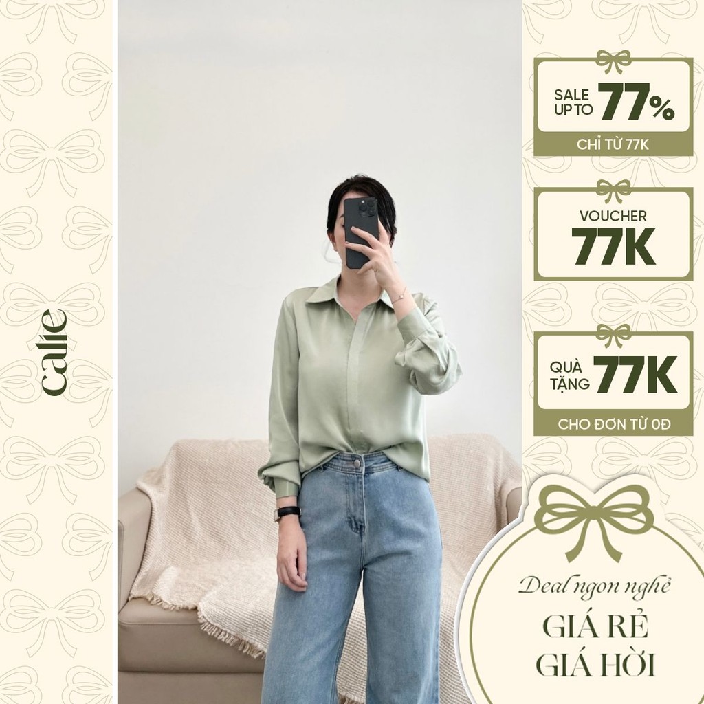 Áo sơ mi nữ dài tay cổ đức basic dễ phối đồ CALIE AS279 AS293