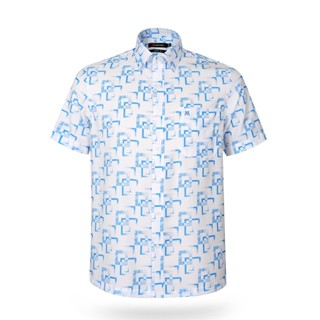 Áo sơ mi nam ngắn tay Khatoco họa tiết A1MN538T2-CNIN337-2504-N