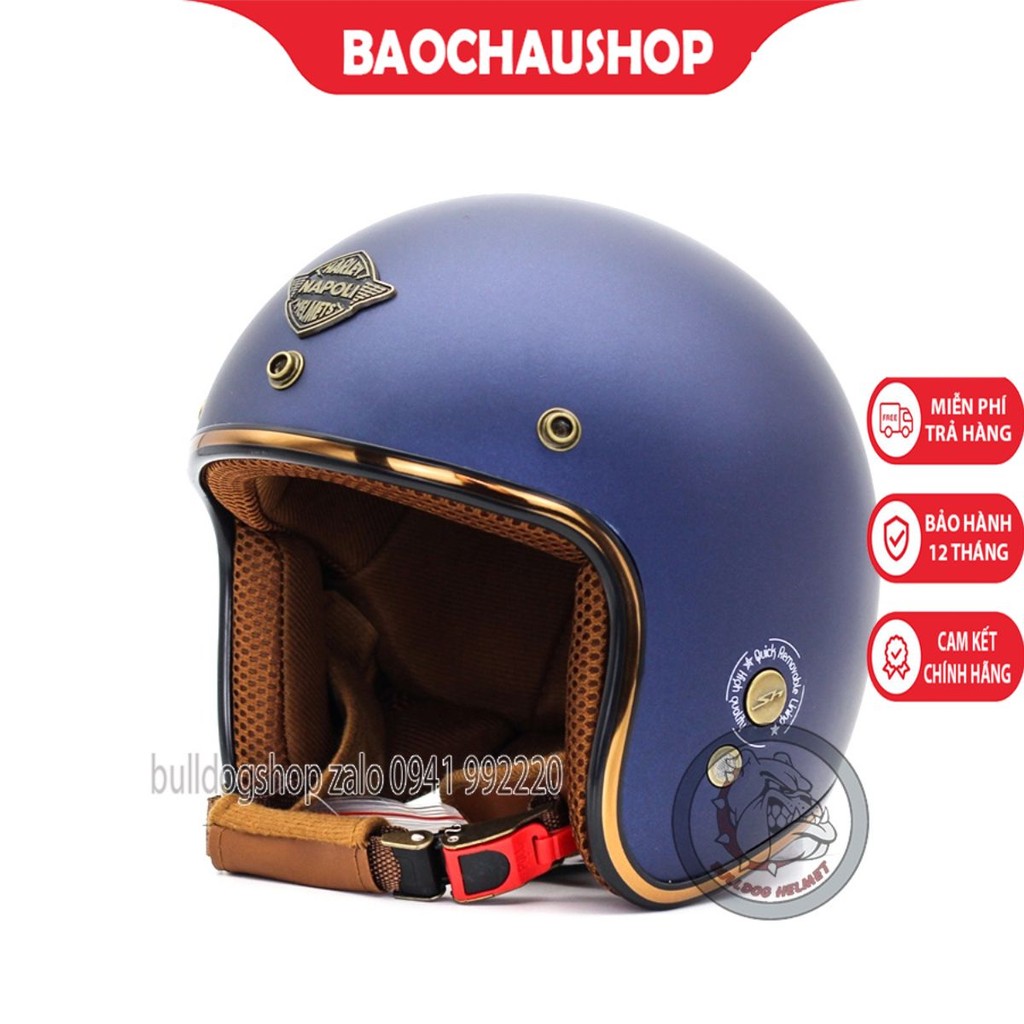 Mũ bảo hiểm 3/4 Napoli Sh Ruby - New (xanh đen nhám)