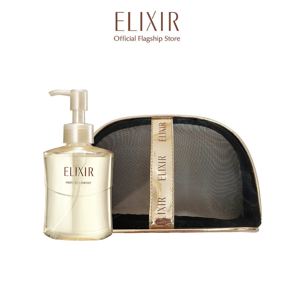 (GIFT T7'24) Combo 1 Moist-in Cleanser 140ml & 1 Túi lưới Make up Elixir