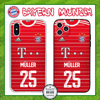 ⚽Ốp iPhone THOMAS MULLER Bayern Munich ⚽Áo Sân Nhà Số 25 iPhone 16 15 14 13 12 11 Pro Max 6 7 Plus X Xs Max BONGDA011