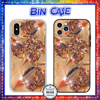 🔥Ốp iPhone Hình Hoa Văn Màu Nâu Nhạt 🔥Lấp Lánh Óng Ánh iphone 14 13 12 11 Pro Max 6 7 8 Plus X Xr Xs Max HOAVAN012