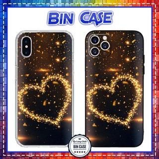 🔥Ốp Lưng iPhone Trái Tim Vàng Óng Ánh 🔥Ốp Silicon Chống Sốc iphone 14 13 12 11 Pro Max 6 7 8 Plus X Xr Xs Max HOAVAN023