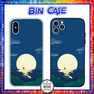 🌺Ốp Tản Nhiệt Thuyền Và Trăng Trên Sông 🌺Cảnh Đêm Tuyệt Đẹp iphone 14 13 12 11 Pro Max 6 7 8 Plus X Xr Xs Max CANHDEP047