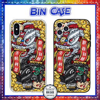 🔥Ốp Lưng iPhone Màu Vàng Đẹp Độc Lạ In Hình Đầu Lân Sư Rồng iPhone 16 15 14 13 12 11 Pro Max 6 7 Plus X Xs Max DOCLA068