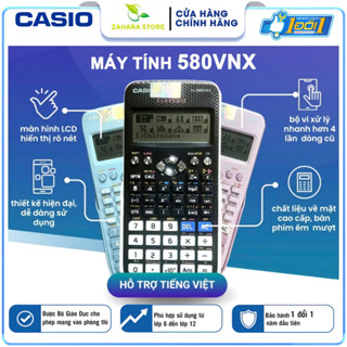 Máy tính CASIO Fx 580VN X thế hệ mới (Nhiều Màu) Độ Chính Xác Cao - Máy Tính Giá Rẻ - Hàng Thái Bảo Hành 24 Tháng (APS)