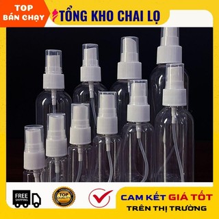 Chai nhựa pet xịt phun sương 10ml 20ml 30ml 50ml 100ml chiết nước hoa, mỹ phẩm
