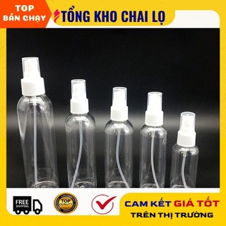 Chai nhựa pet xịt phun sương 10ml 20ml 30ml 50ml 100ml chiết nước hoa, mỹ phẩm