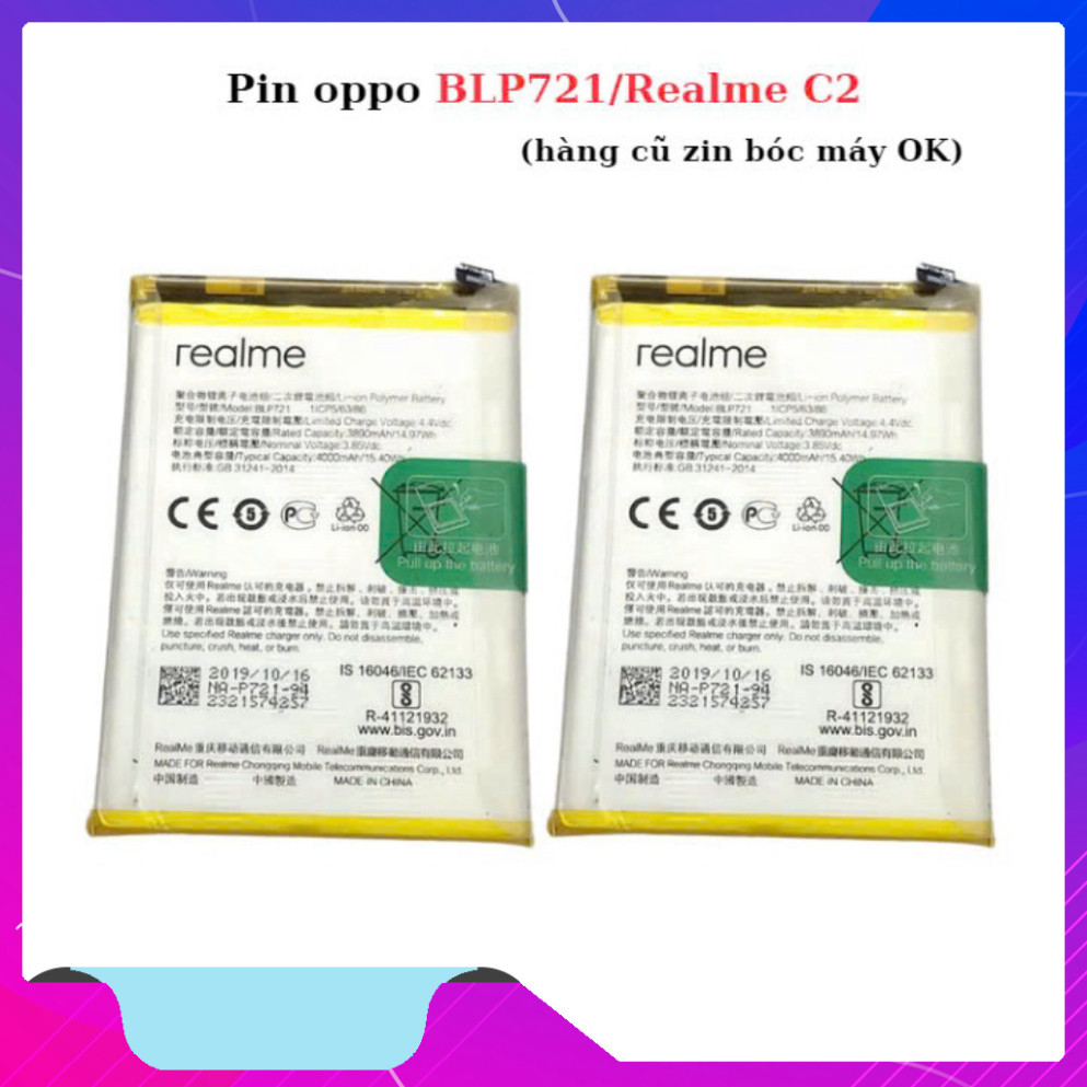 Pin BLP721 ,Redme C2 (hàng cũ tháo máy)