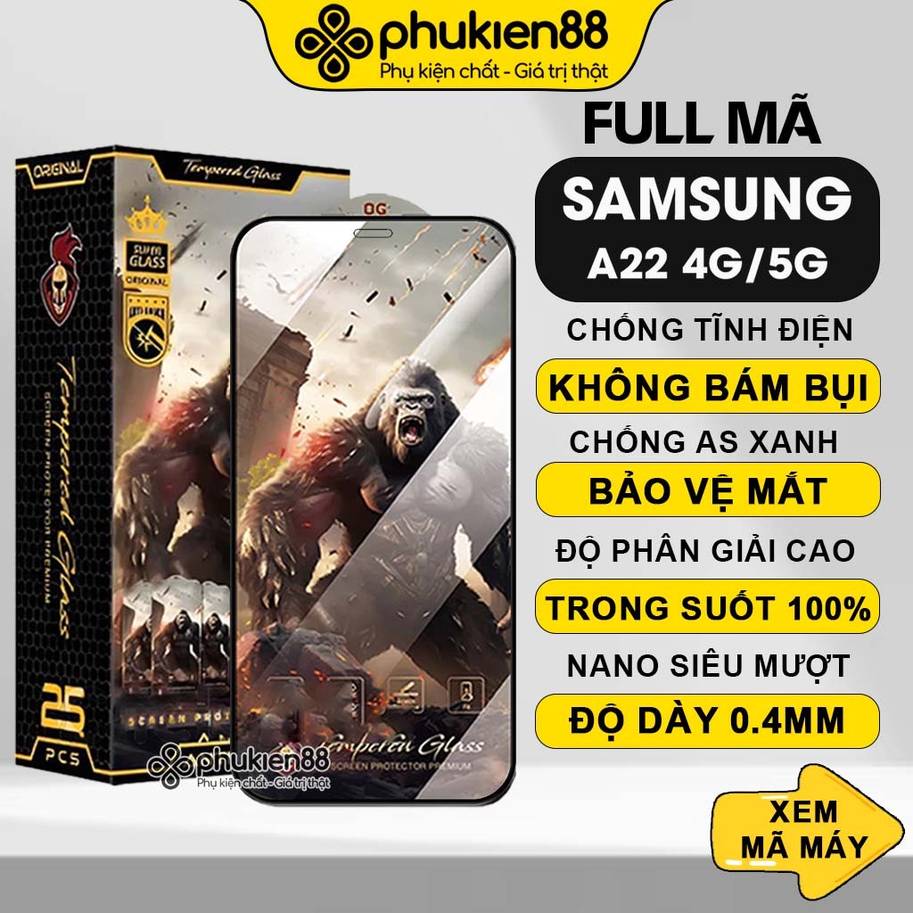 Kính cường lực Samsung A22 4G / A22 5G KK chiến binh cao cấp, sang trọng