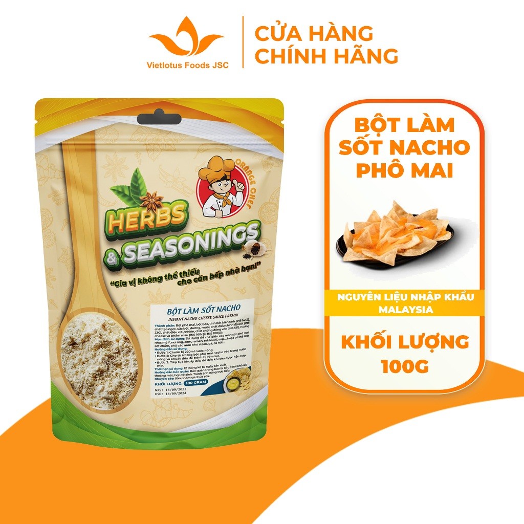 Sốt mì Ý Phô Mai Instant Nacho Cheese Sauce Premix,bột gia vị phô mai cheere seasoning 100gr