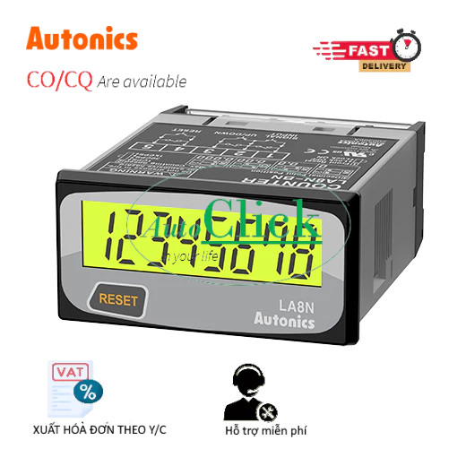 AUT VN | Bộ Đếm, Bộ Định Thời Autonics LA8N-BN-L, Sử dụng pin, Chỉ hiển thị, Đèn Nền