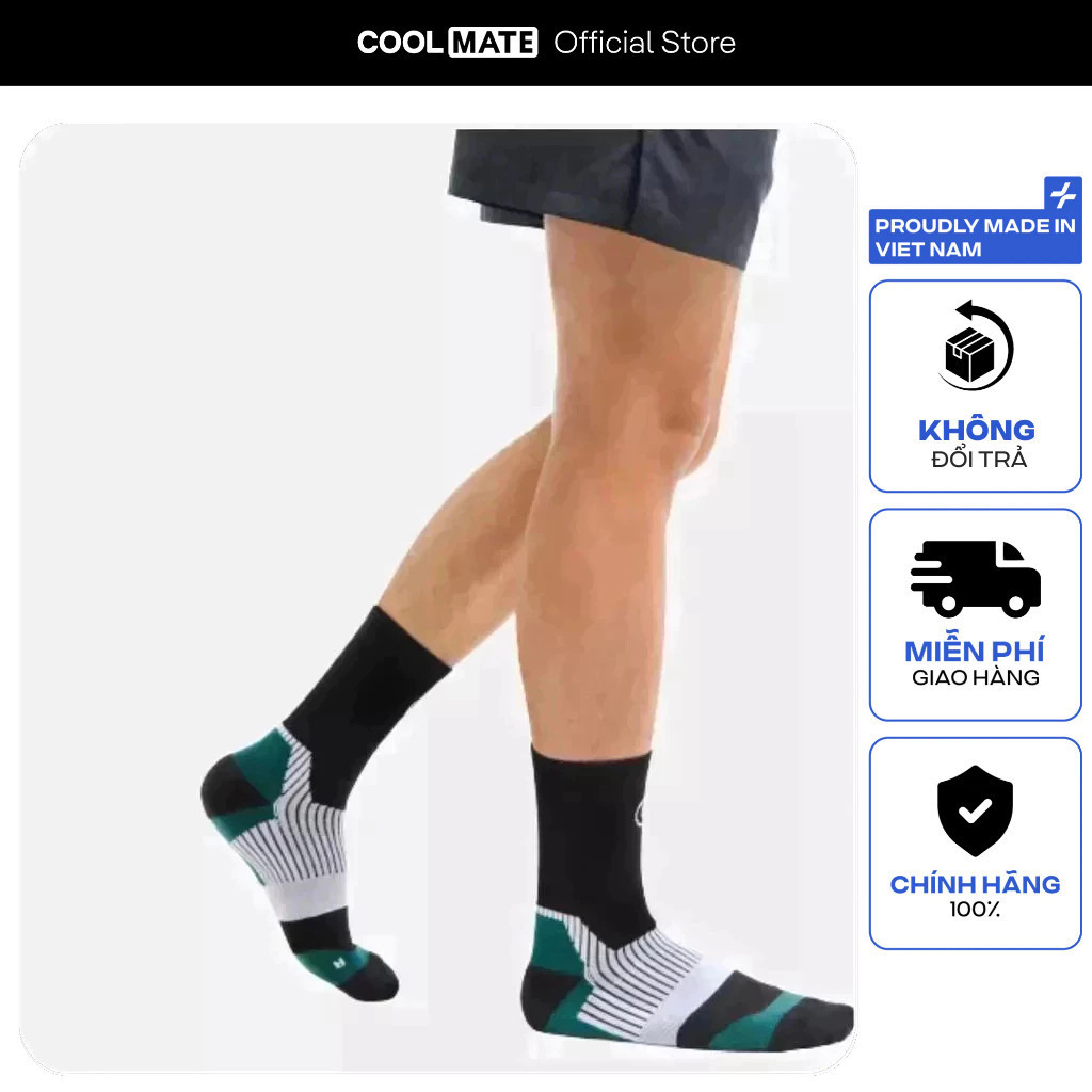 [Outlet - không đổi trả] Tất thể thao cổ dài Compression Cushion Coolmate