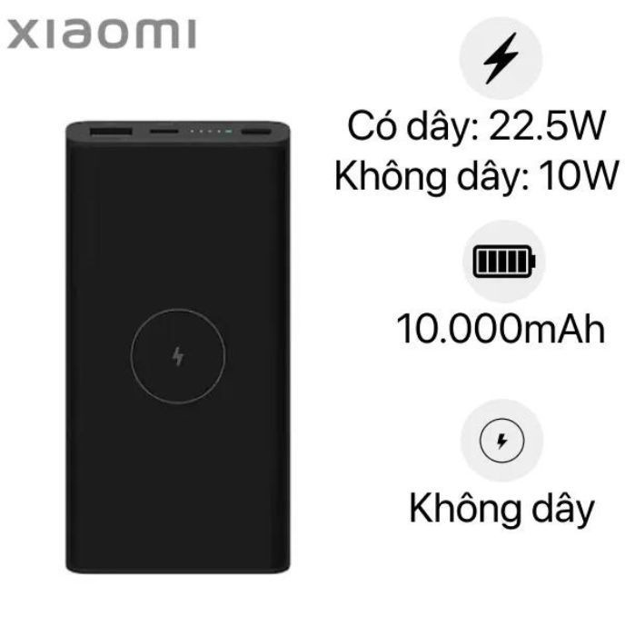 Pin sạc dự phòng không dây Xiaomi 10000mAh 10W/ có dây 22.5W - Hàng Chính Hãng