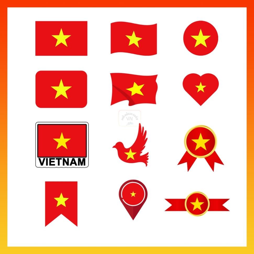 Combo 30 Sticker Cờ Việt Nam Các Loại, Decal Cờ Đỏ Sao Vàng Cao Cấp, Chống Thấm Nước - MohinhgiayVN