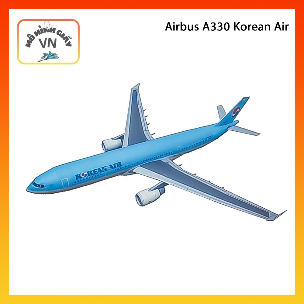Mô Hình Giấy Lắp Ráp Máy Bay Airbus A330 Korean Air - MohinhgiayVN