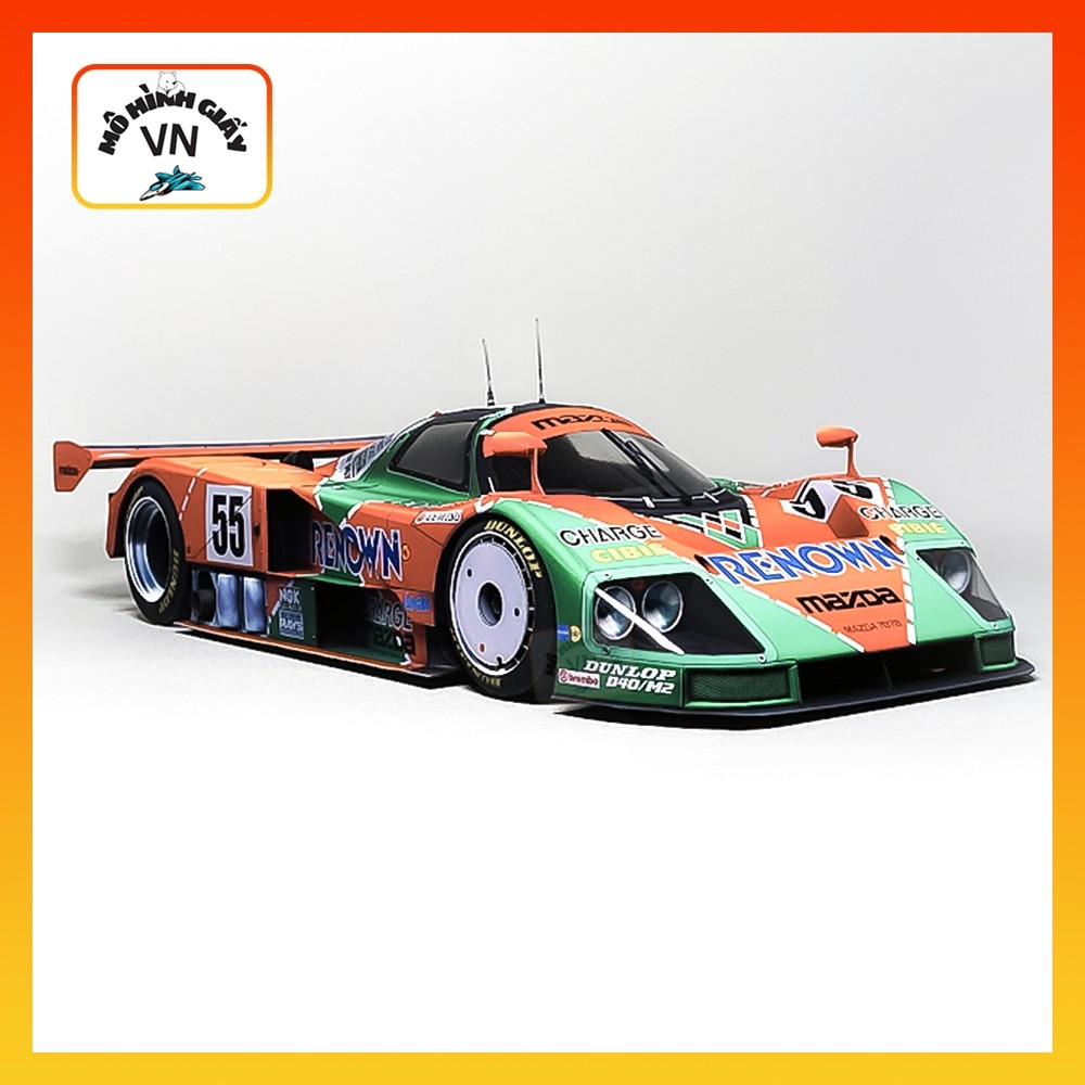 Mô Hình Giấy Lắp Ráp Xe Đua Thể Thao Mazda 787B Le Mans (Winner 1991) - MohinhgiayVN