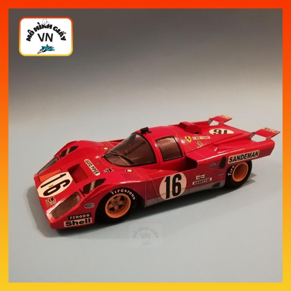 Mô Hình Giấy Lắp Ráp Siêu Xe Ferrari 512M 24H Le Mans (1971) - MohinhgiayVN