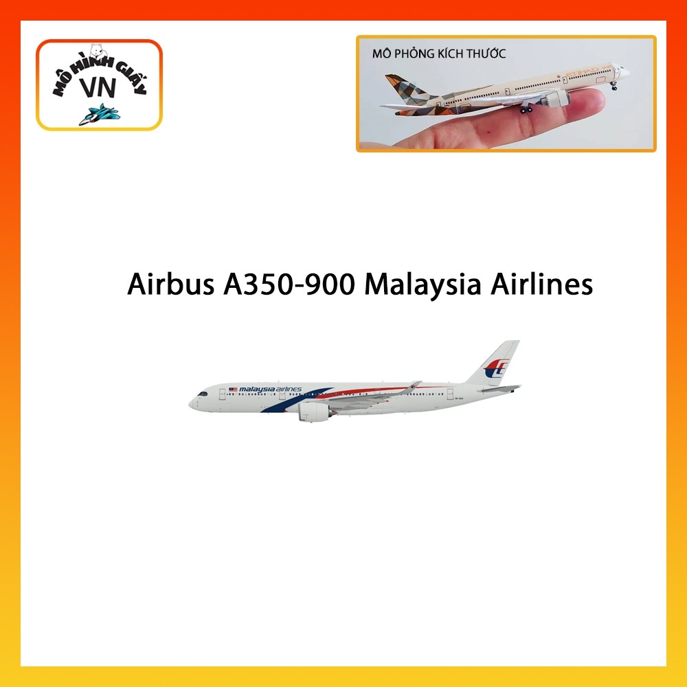 [1:400] Mô Hình Giấy Lắp Ráp Máy Bay Airbus A350-900 Malaysia Airlines - MohinhgiayVN