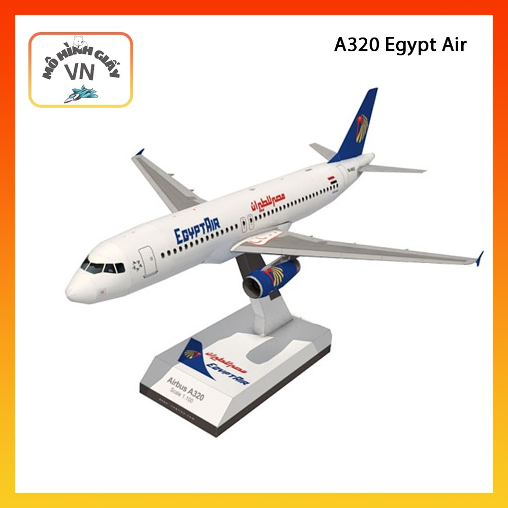 Mô Hình Giấy Lắp Ráp Máy Bay Airbus A320 EgyptAir - MohinhgiayVN