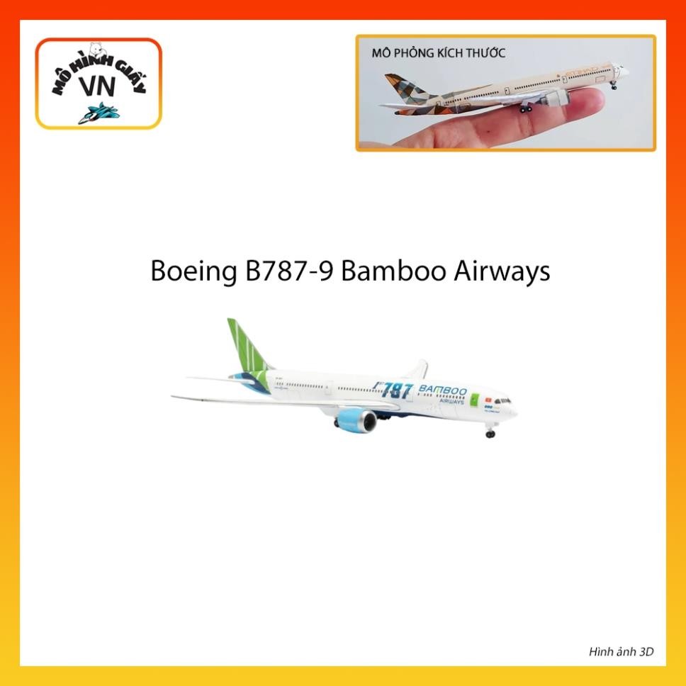 [1:400] Mô Hình Giấy Lắp Ráp Máy Bay Boeing B787-9 Bamboo Airways - MohinhgiayVN
