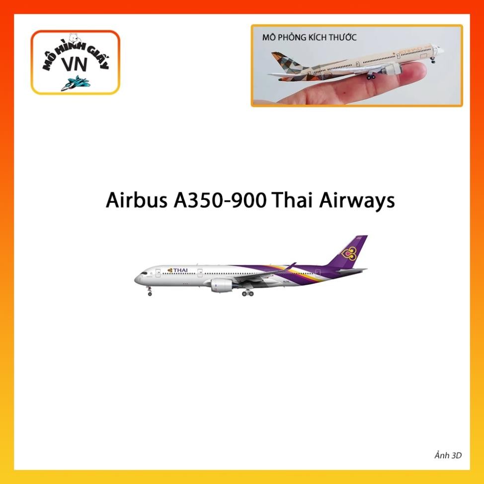 [1:400] Mô Hình Giấy Lắp Ráp Máy Bay Airbus A350-900 Thai Airways - MohinhgiayVN