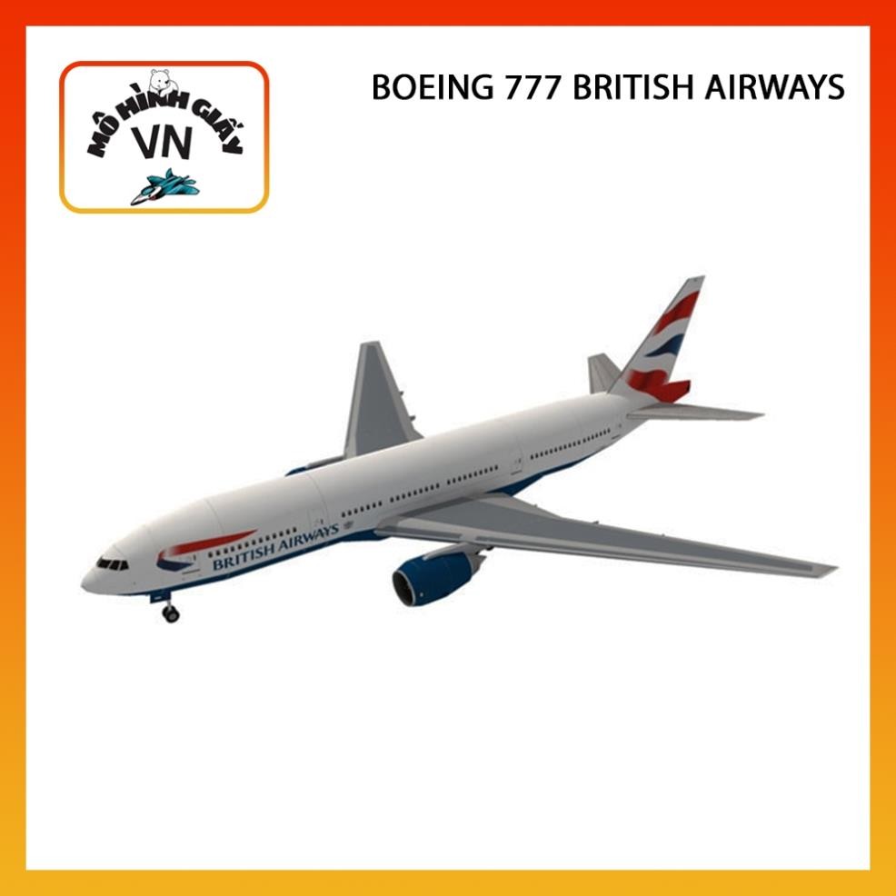 Mô Hình Giấy Lắp Ráp Máy Bay Boeing 777 British Airways