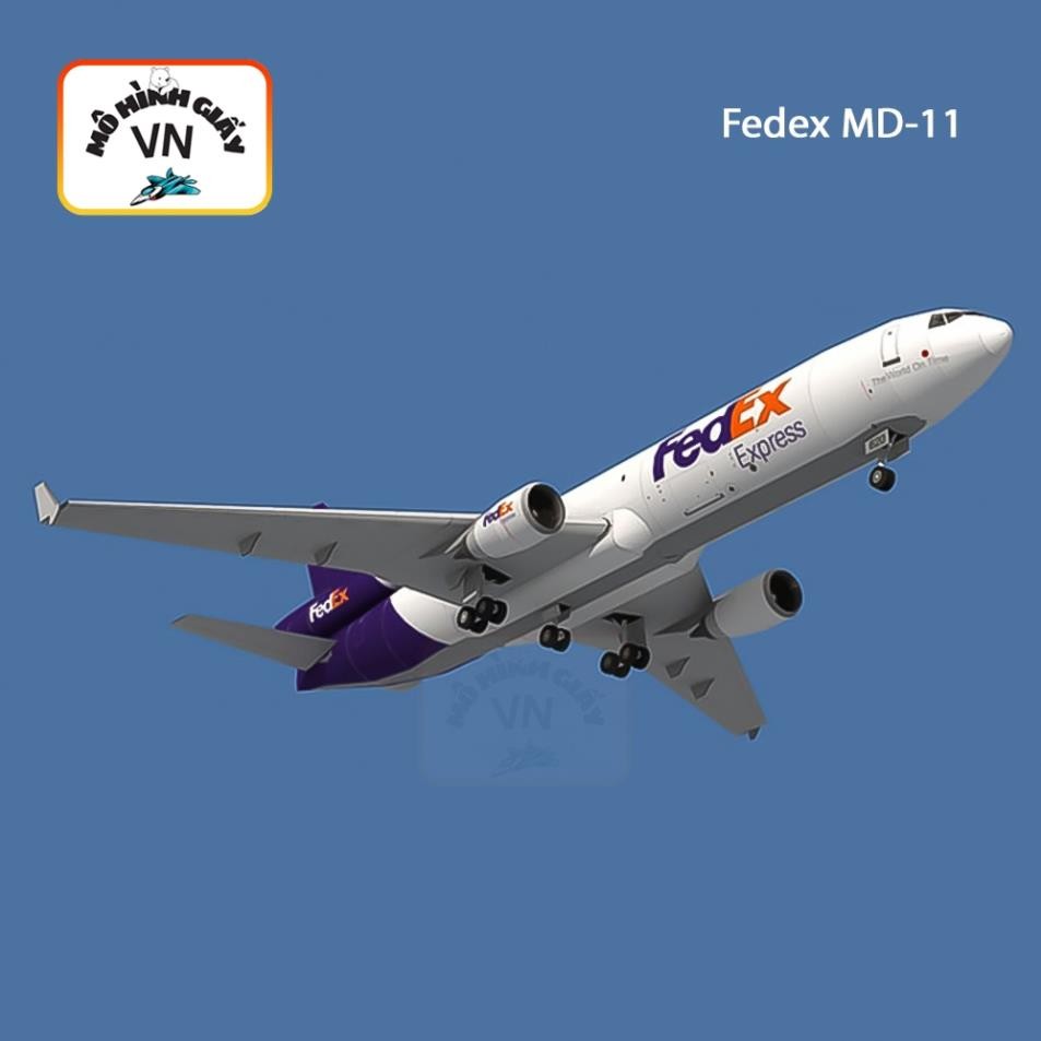 Mô Hình Giấy Lắp Ráp Máy Bay Mcdonnell Douglas MD-11 Fedex - MohinhgiayVN