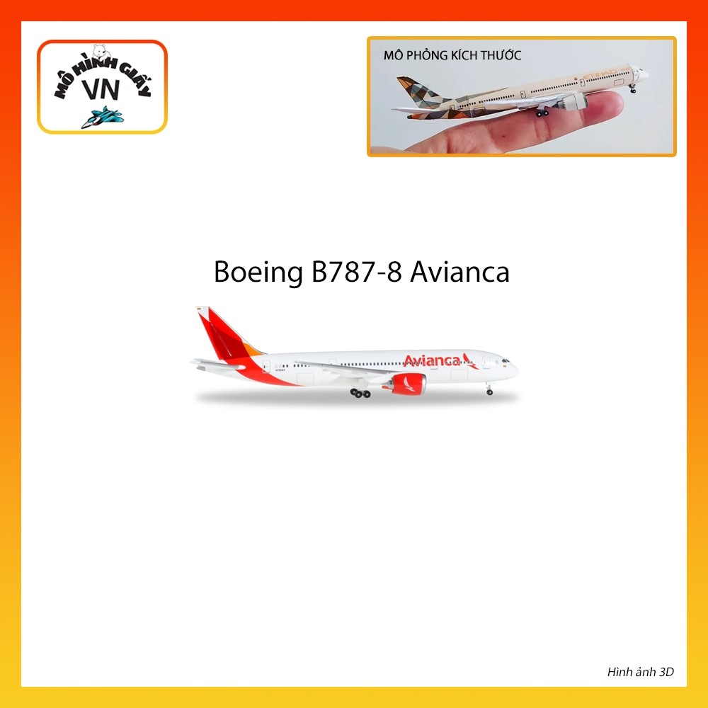 [1:400] Mô Hình Giấy Lắp Ráp Máy Bay B787-8 Avianca - MohinhgiayVN