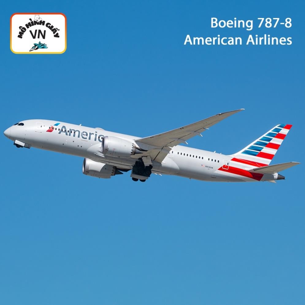 Mô Hình Giấy Lắp Ráp Máy Bay Boeing 787-8 American Airlines - MohinhgiayVN