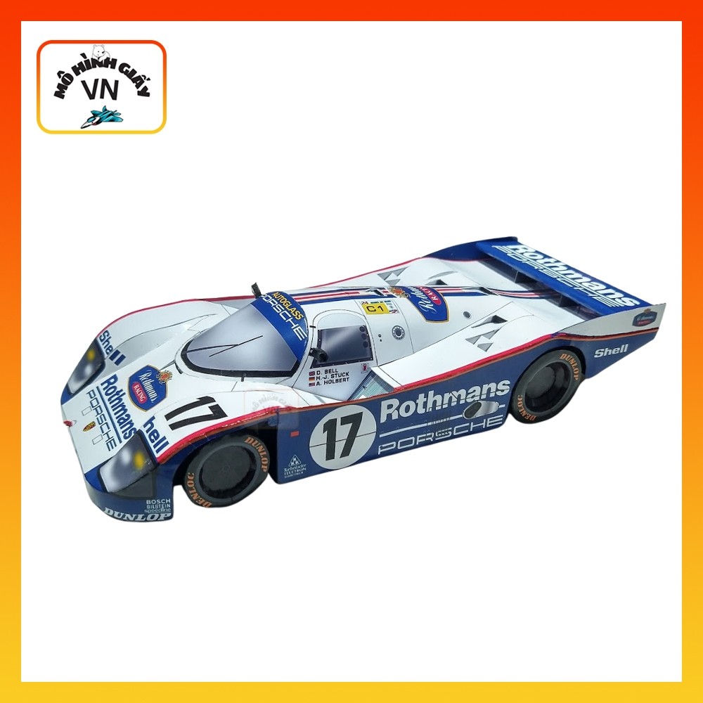 Mô Hình Giấy Lắp Ráp Xe Đua Porsche 962C (24H Le Mans 1987) - MohinhgiayVN