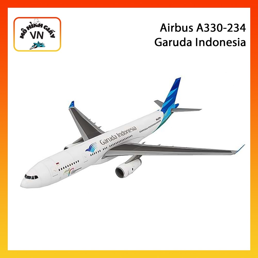 Mô Hình Giấy Lắp Ráp Máy Bay Airbus A330-234 Garuda Indonesia - MohinhgiayVN