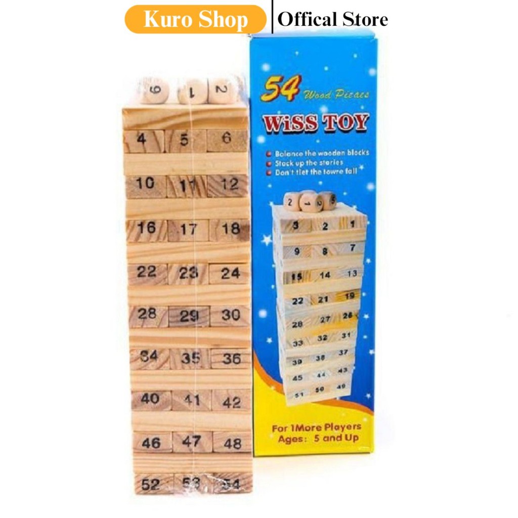 Bộ Đồ Chơi Rút Gỗ 54 Thanh