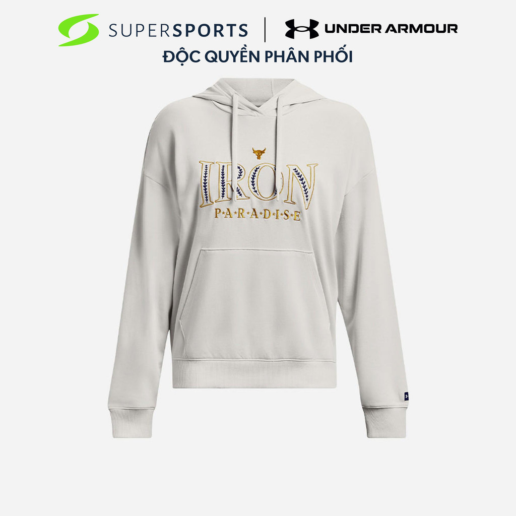 Áo Hoodie Nữ Under Armour Project Rock Everyday Terry - Trắng  - 1380186-114