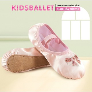 Giày Múa Cho Bé KIDSBALLET Giày Múa Trẻ Em Giày Ba Lê Giày Khiêu Vũ Giày Nơ Lụa