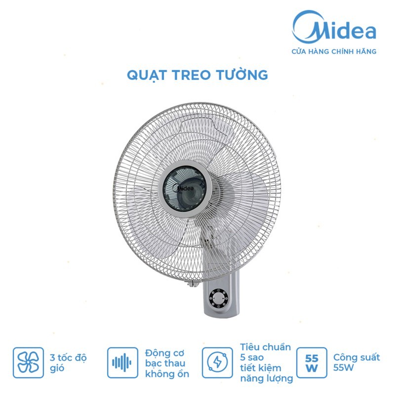 [Mã ELHA22 giảm 6% đơn 300K] Quạt Treo Tường Midea Cao Cấp FW40-6H