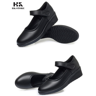 Giày xuồng nữ 3cm chính hãng HK.STORE kiểu dáng đơn giản, dễ phối đồ, da bò thật 100% siêu dễ đi.