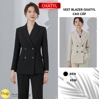 Áo Vest Blazer nữ công sở dài tay 2 lớp fom áo chiết eo sang trọng Oxatyl A213