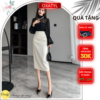 Chân váy bút chì gấp ly eo váy công sở mặc đi làm 2 lớp sang trọng V72