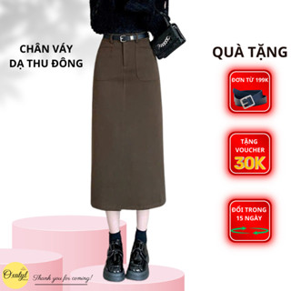 Chân váy dạ sẻ sau kèm đai váy thu đông cao cấp dạ đẹp Oxatyl V89
