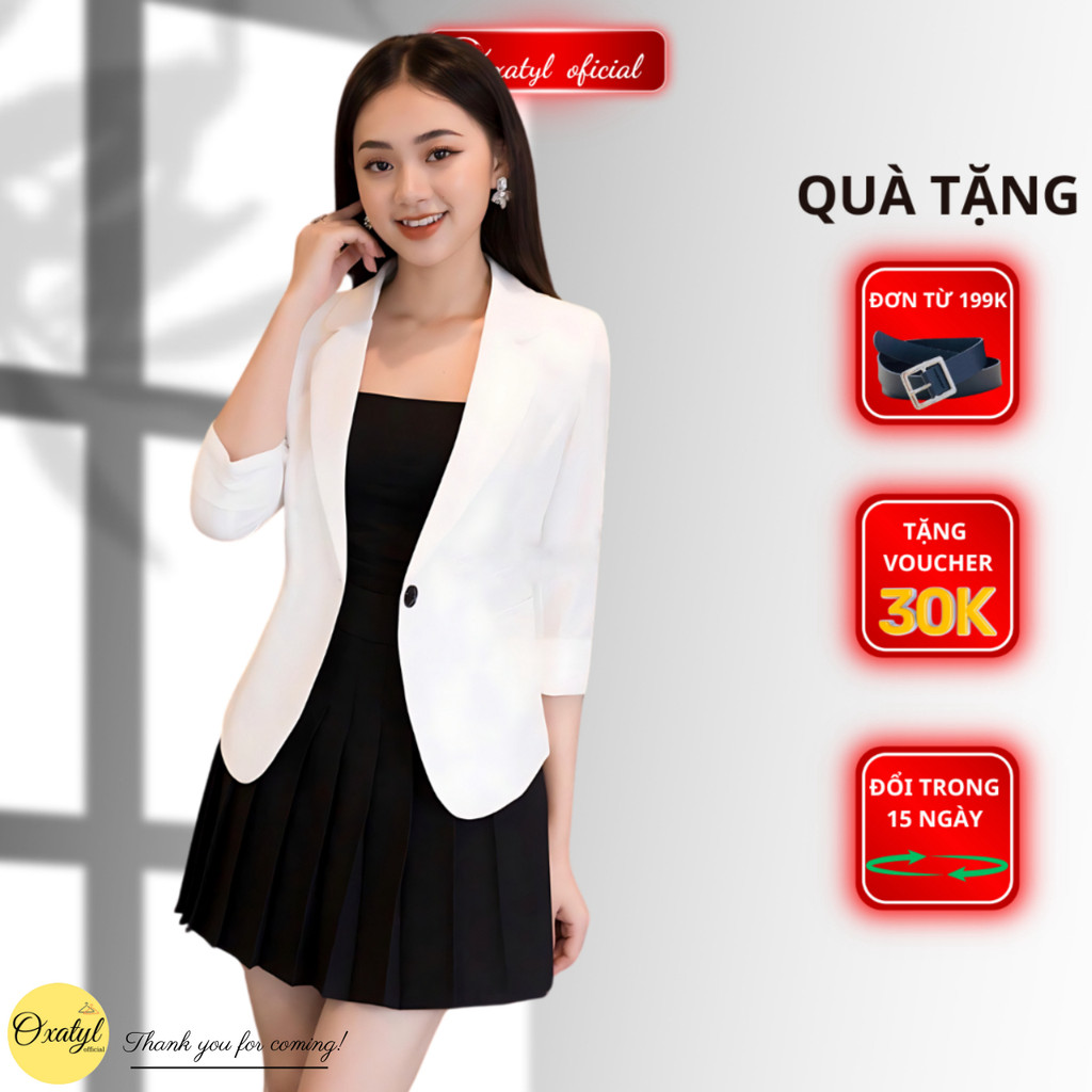 Áo Vest nữ công sở Oxatyl A003 tay lỡ 1 lớp chất liệu vải mềm mịn cao cấp | BigBuy360 - bigbuy360.vn